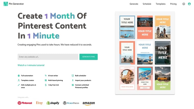 Pin Generator - Pinterest Marketing Solution