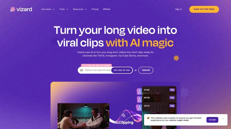 Create social-ready videos with AI instantly | Vizard.ai