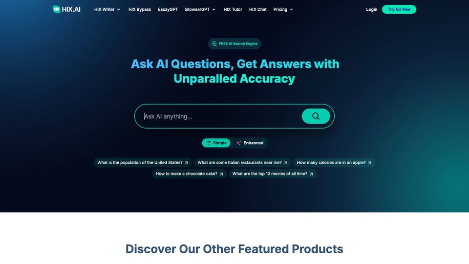 Ask AI - AI Search Engine - Free & Accurate Answers | HIX AI