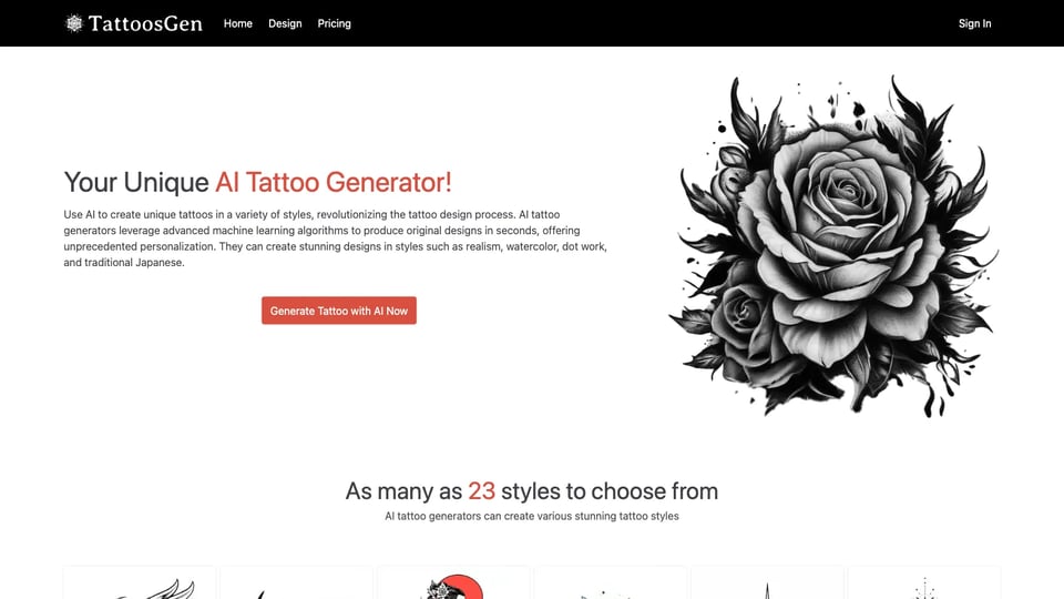 Free AI tattoo generator