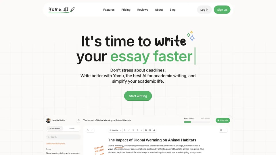 Yomu AI | Write papers and essays with AI