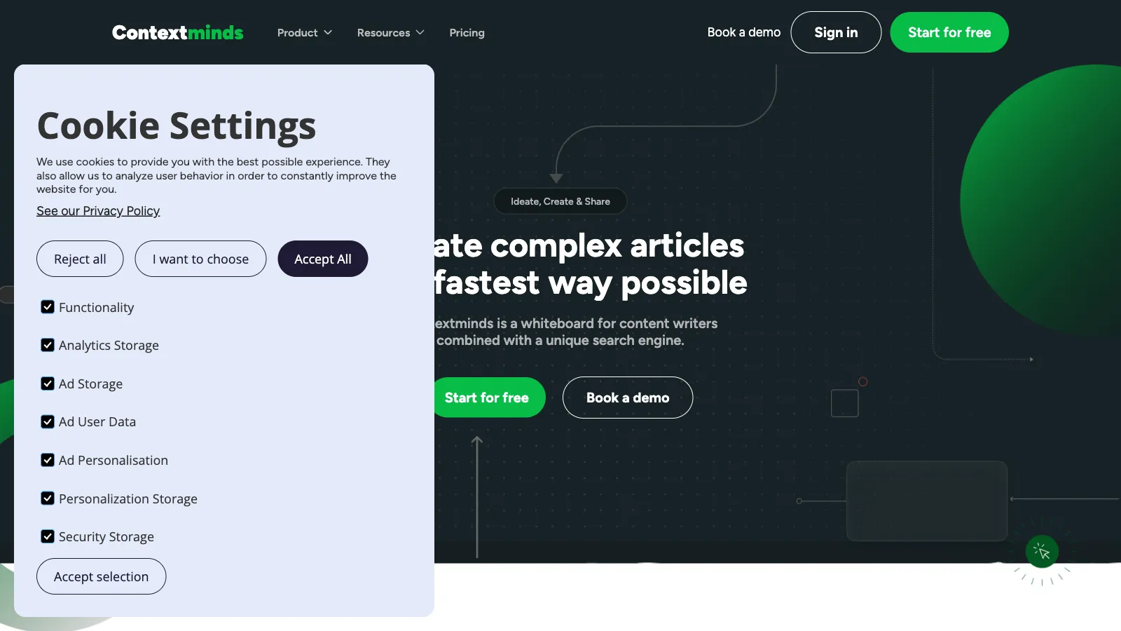 Contextminds: Generate complex articles the fastest way possible