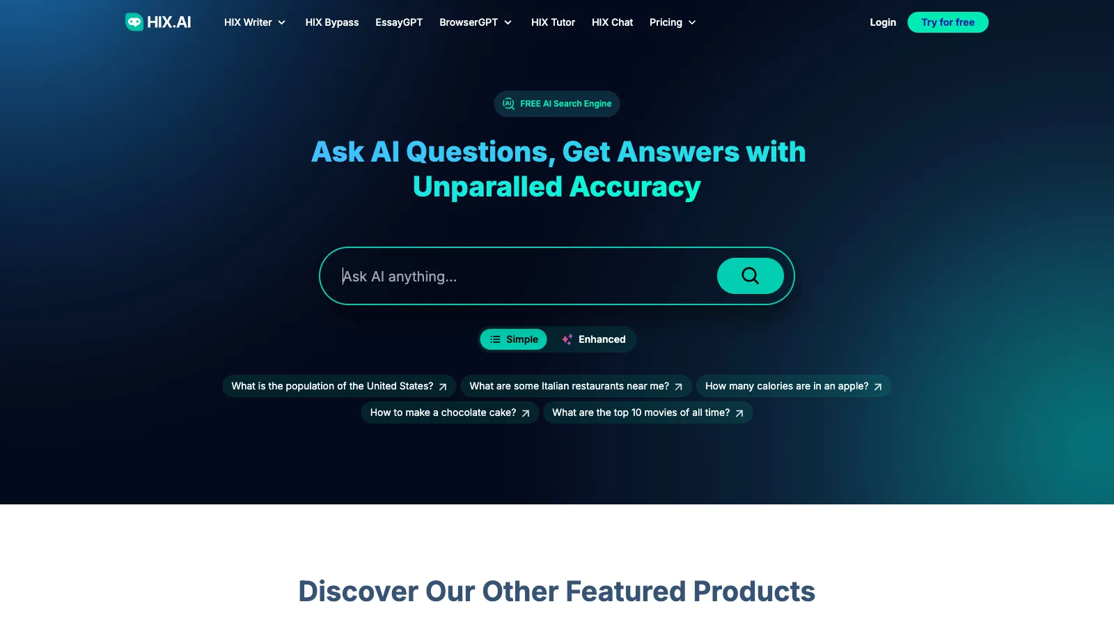 Ask AI - AI Search Engine - Free & Accurate Answers | HIX AI