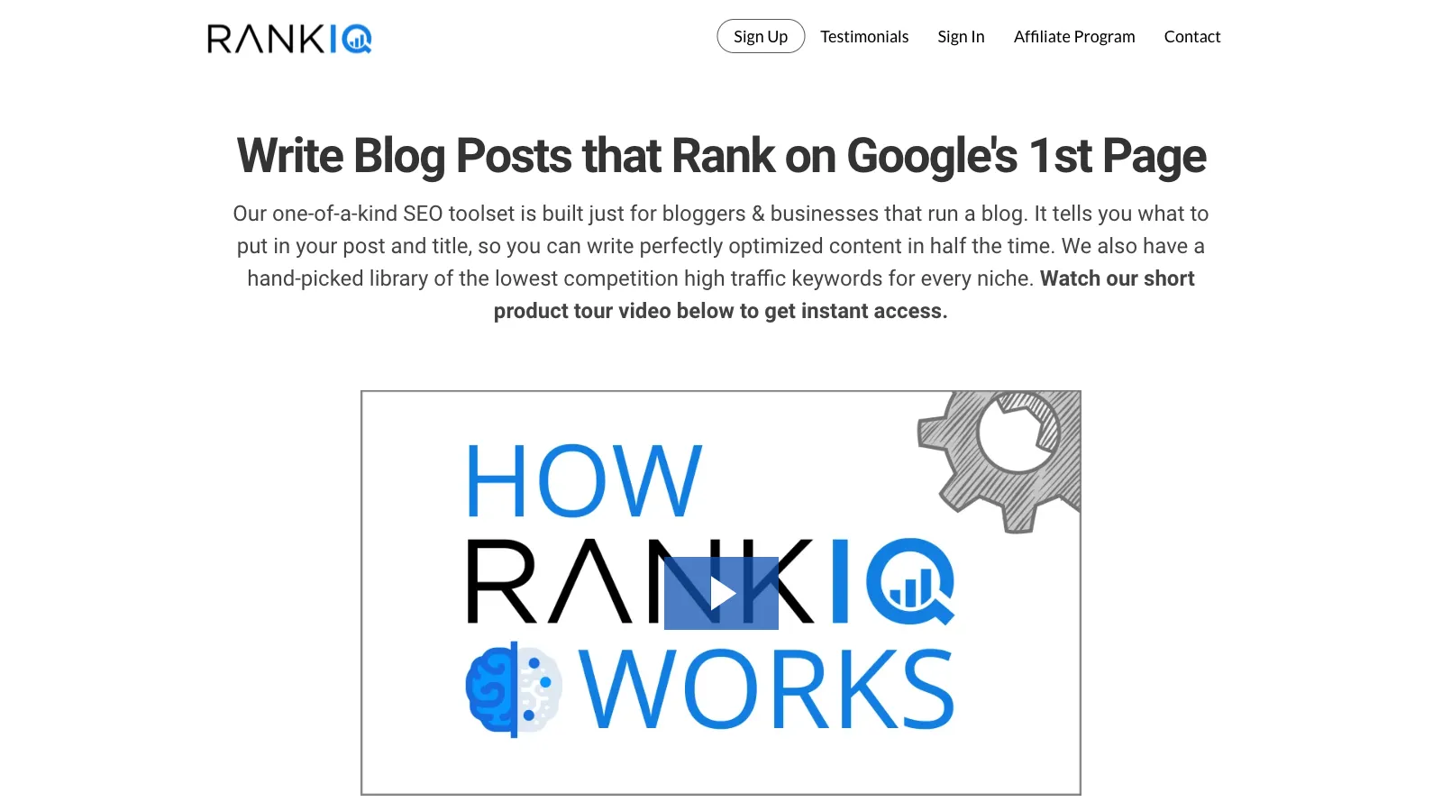 RankIQ - The SEO Toolset Tailored for Bloggers