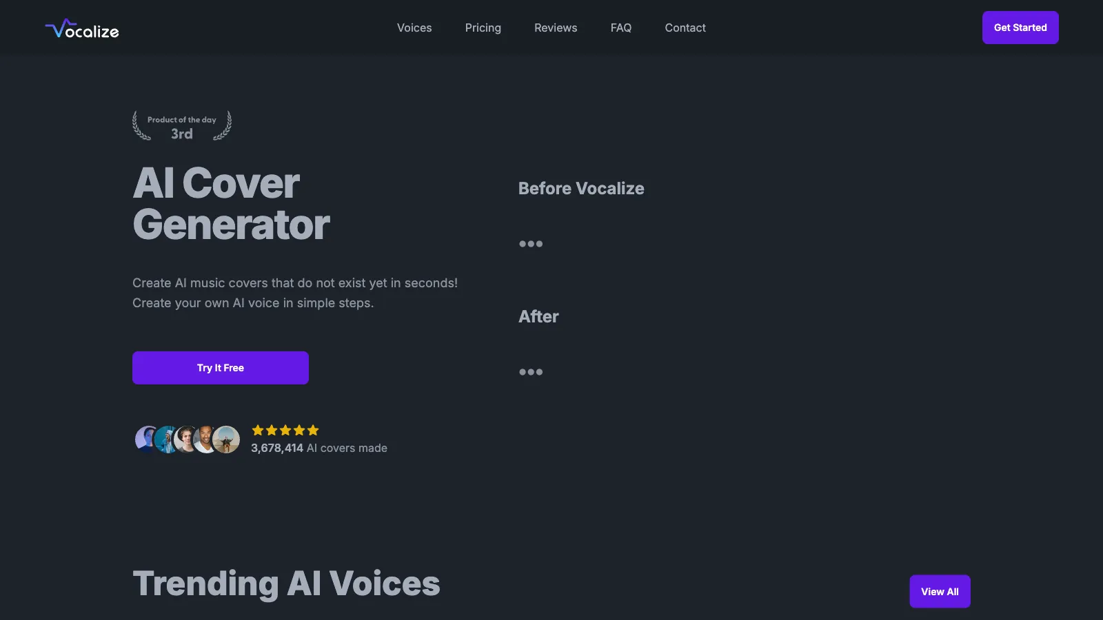 Vocalize | Easily create AI music covers & Text-To-Speech with your favorite AI voices